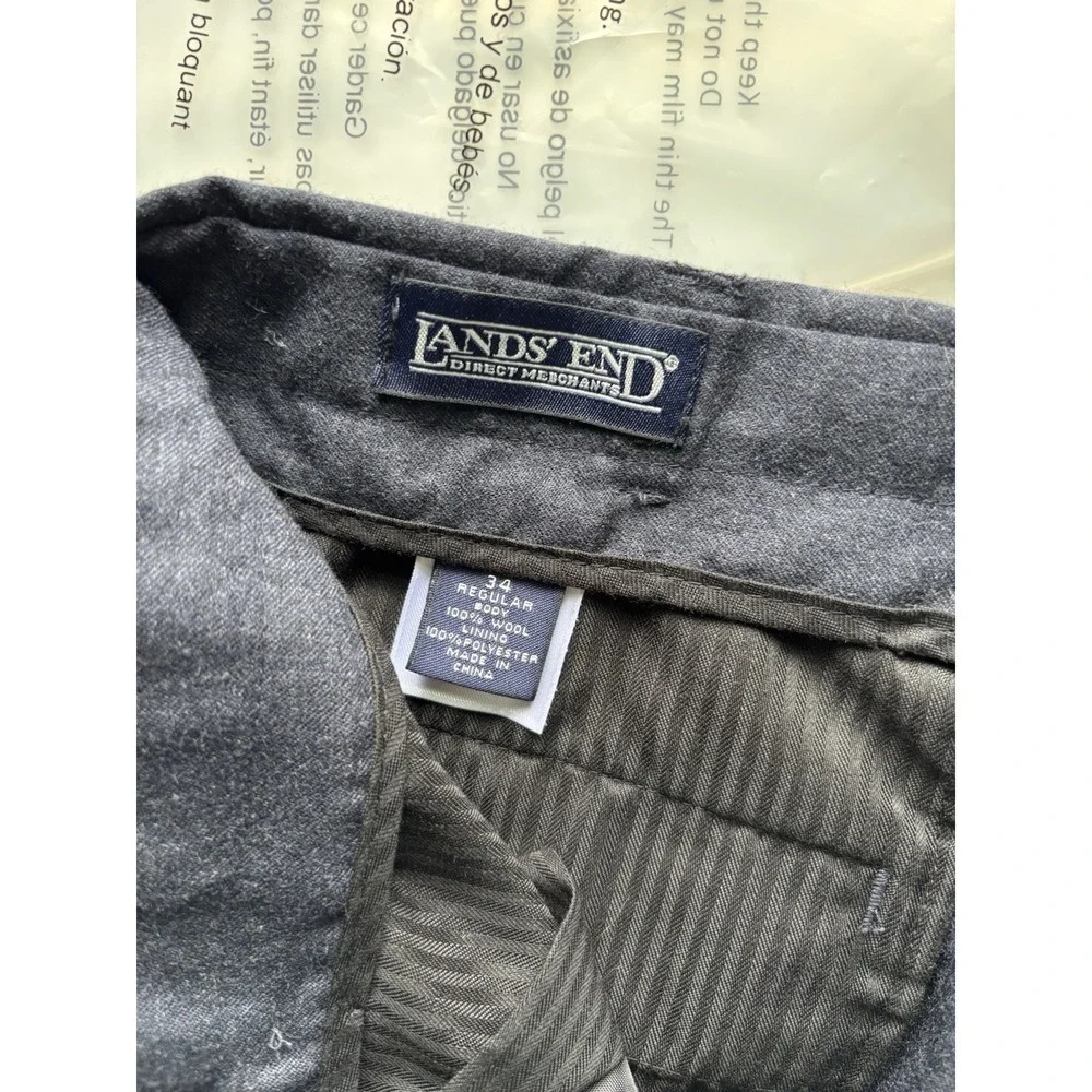 Lands end men's grey‎ dress pants size 34